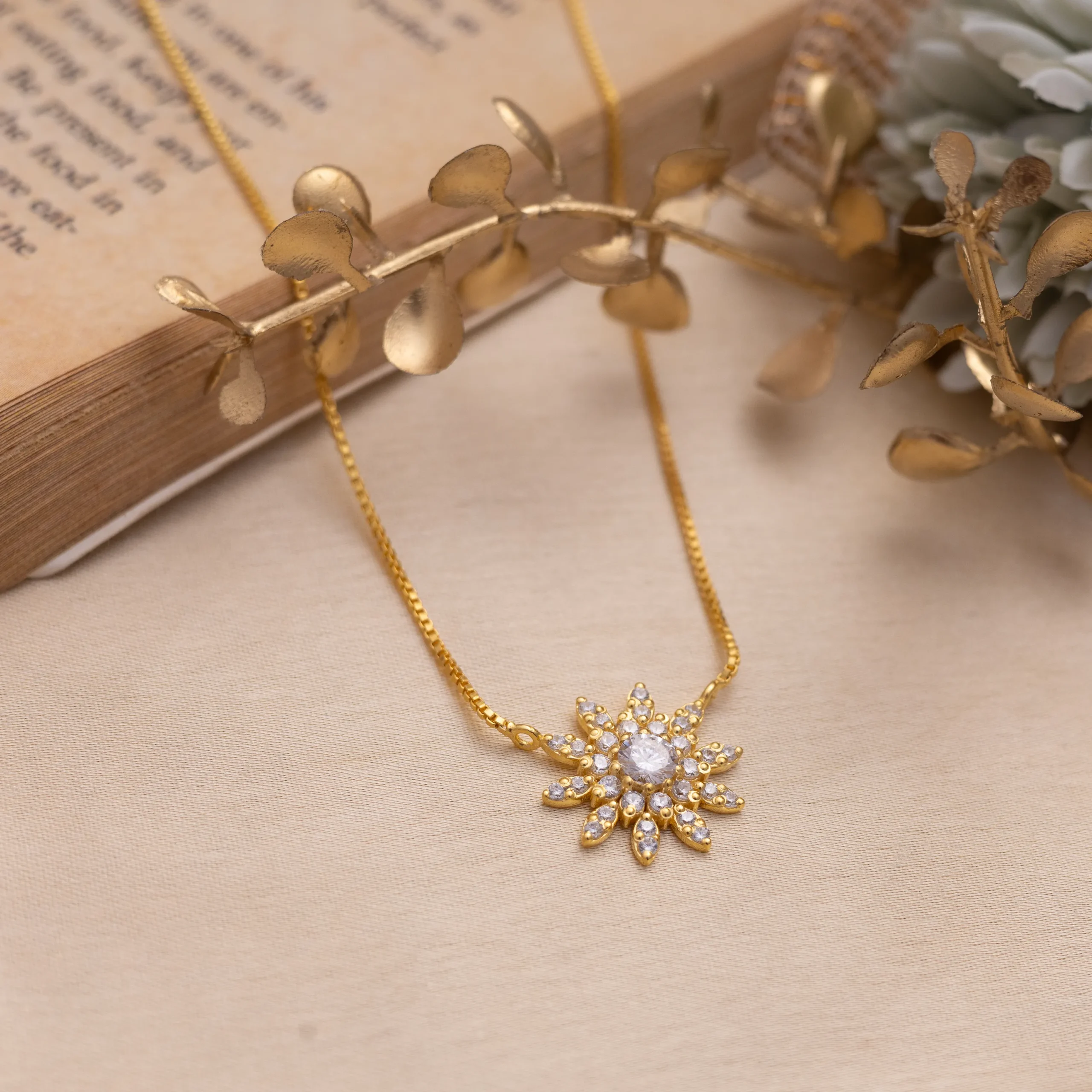 Golden Aura Floral Necklace