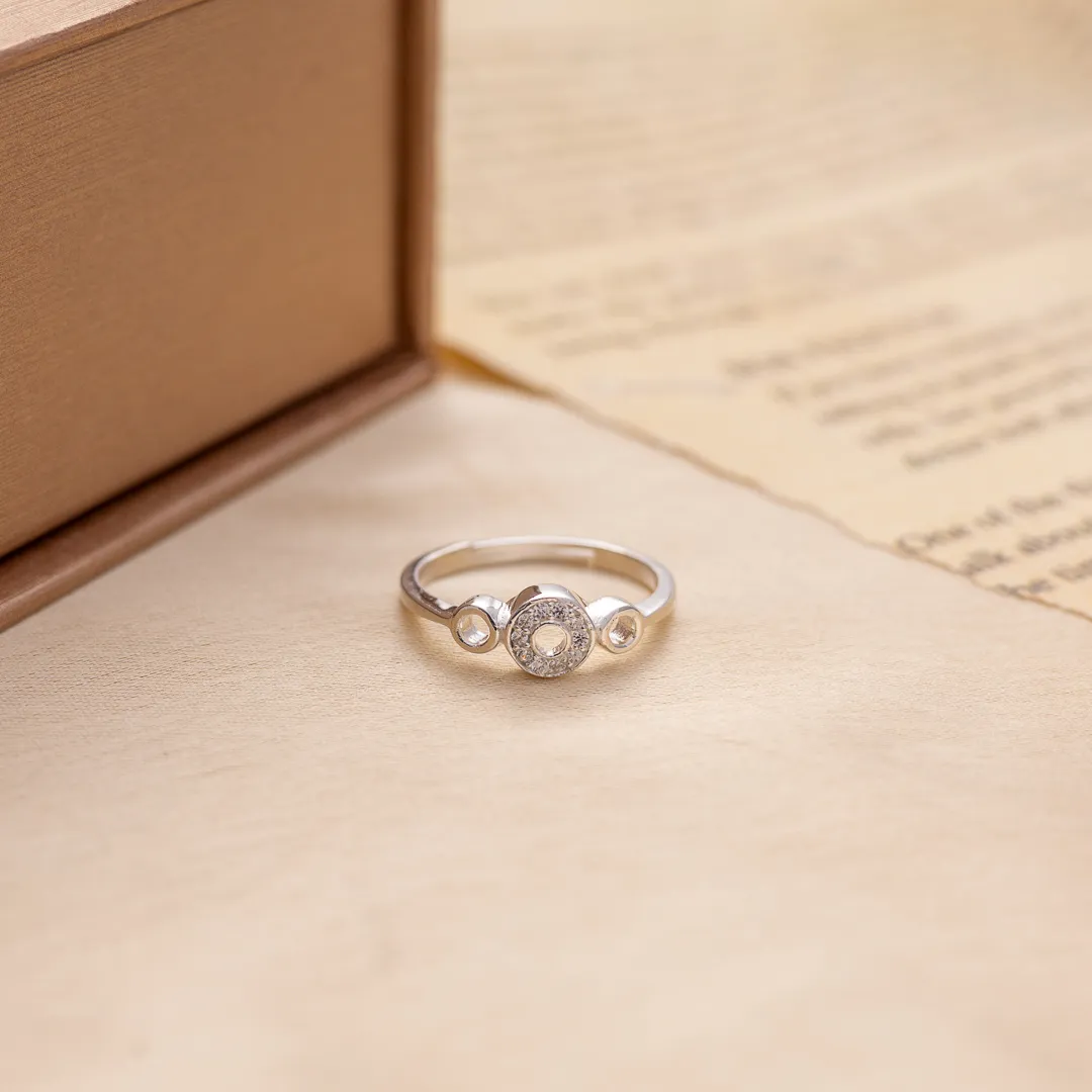 Celeste Trinity Halo Ring