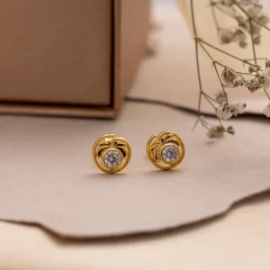Leaf Whisper Solitaire Studs