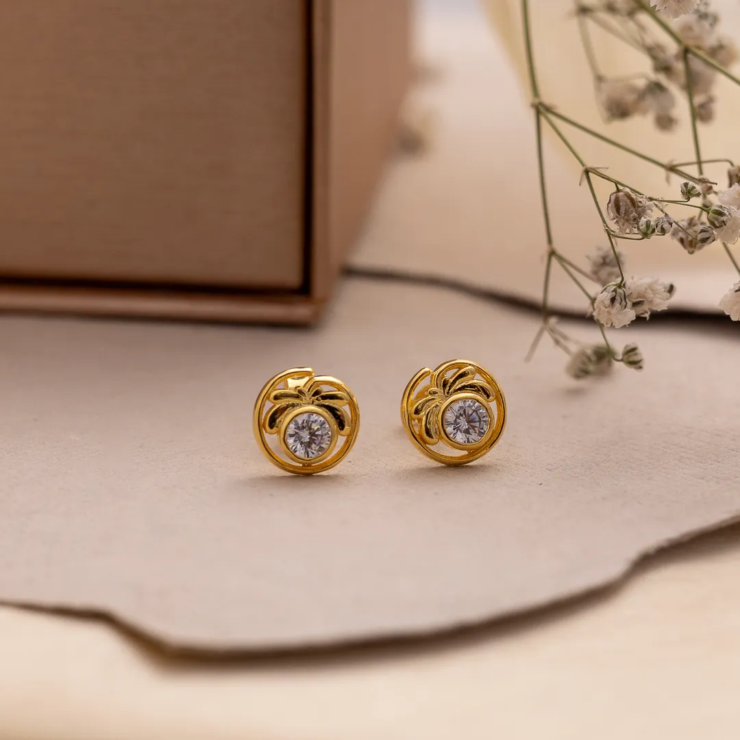 Leaf Whisper Solitaire Studs