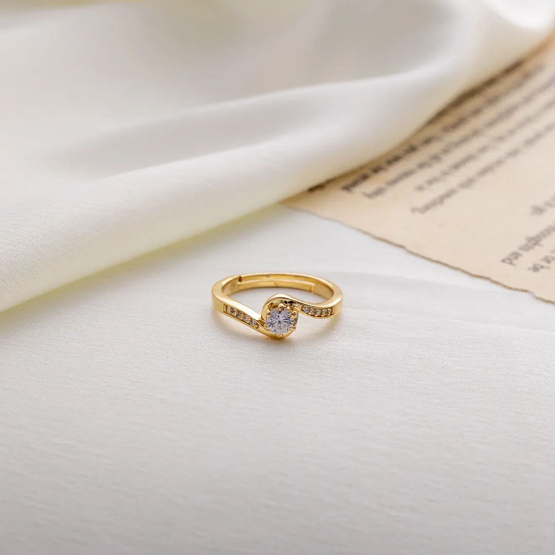 Golden Embrace Twist Ring