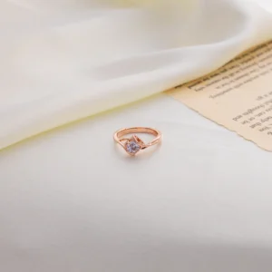 Rose Glint Solitaire Wrap Ring
