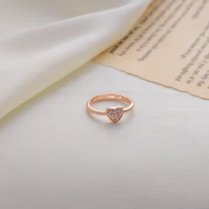 Sparkling Heart Charm Ring