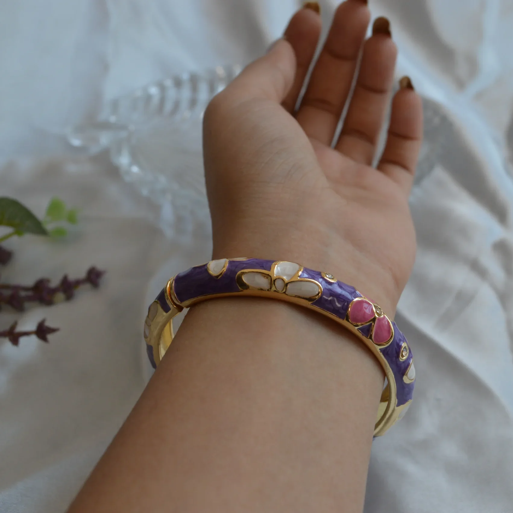 Floral Enamel Luxe Bangles