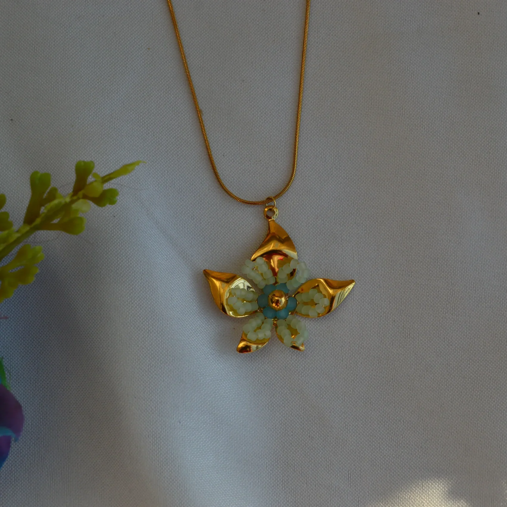Aqua Bloom Petal Pendant
