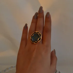 Midnight Petal Aura Ring