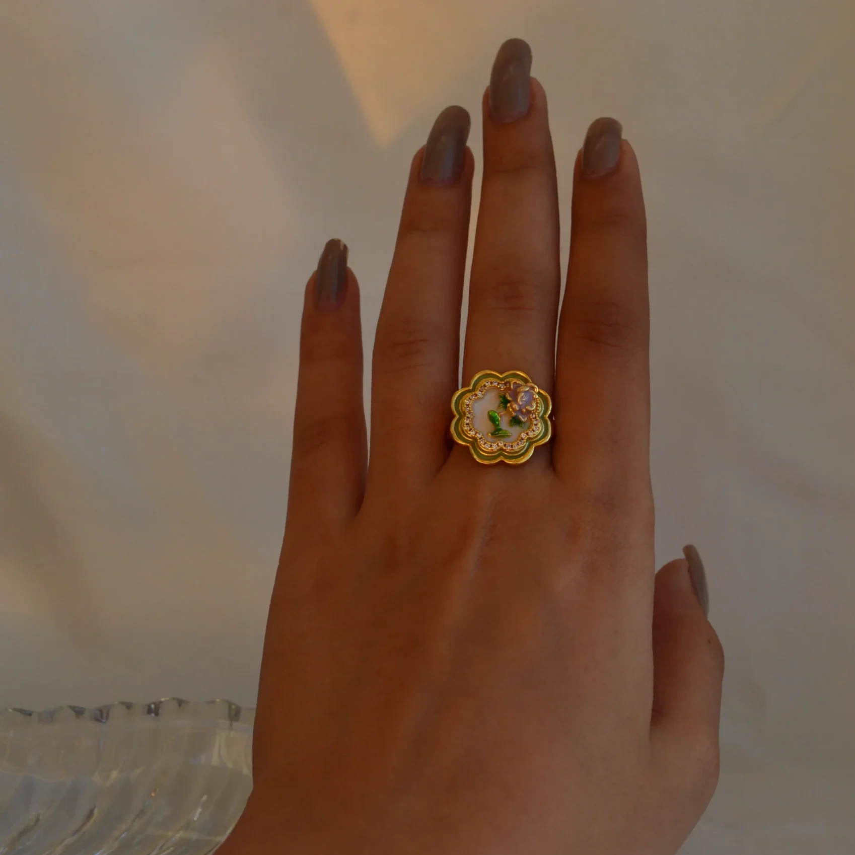 Blossom Aura Enamel Ring