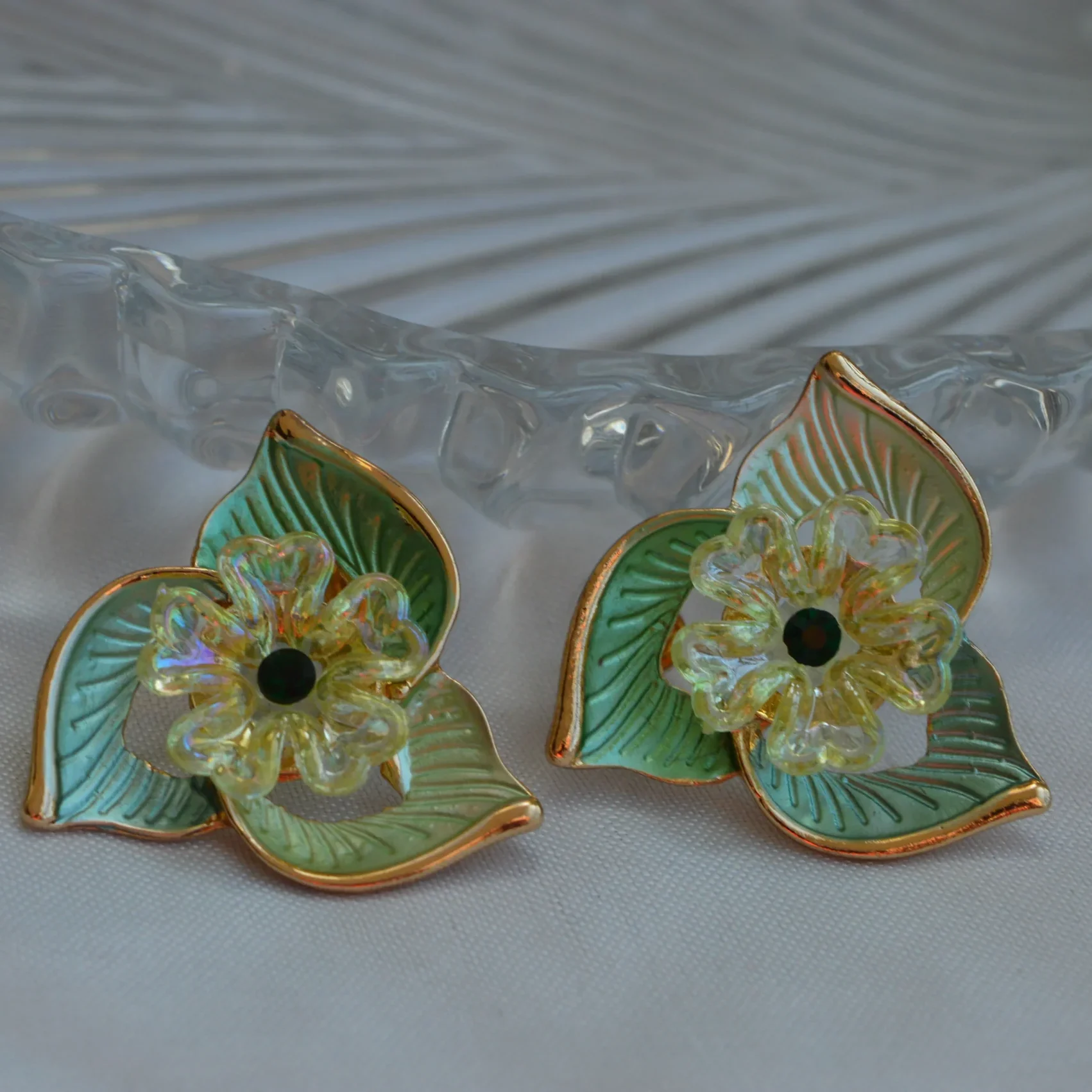 Emerald Petal Bloom Earrings