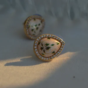 Ivory Meenakari Teardrop Studs