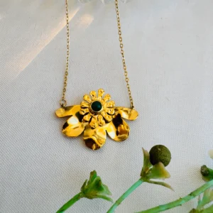 Golden Petal Burst Necklace