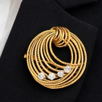 Aurora Knot Diamond Brooch