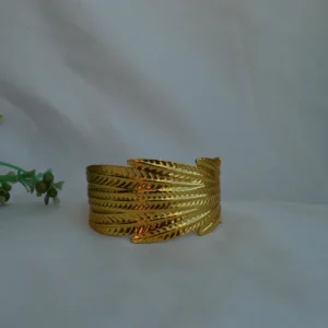Golden Palm Whisper Cuff