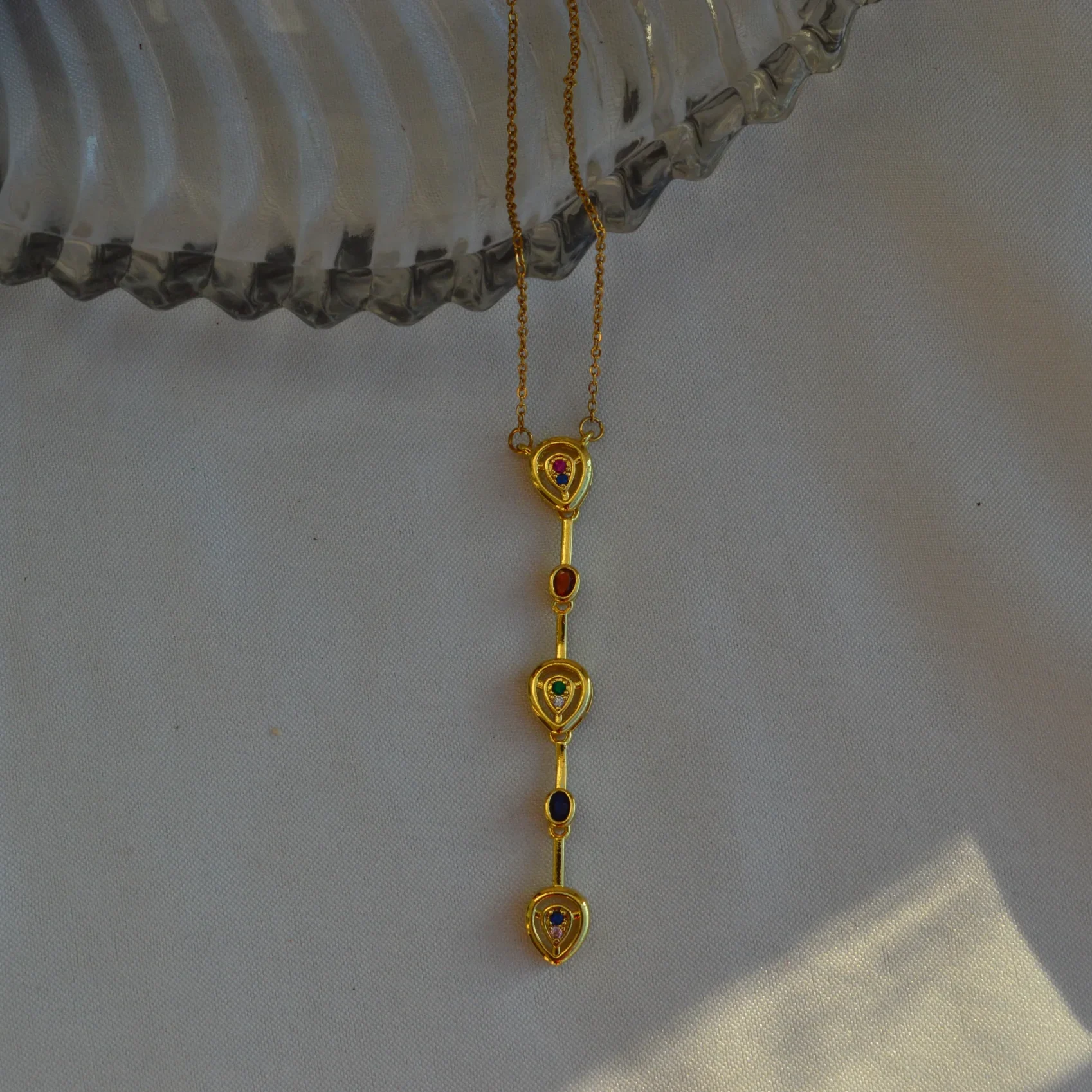 Golden Aura Drop Necklace