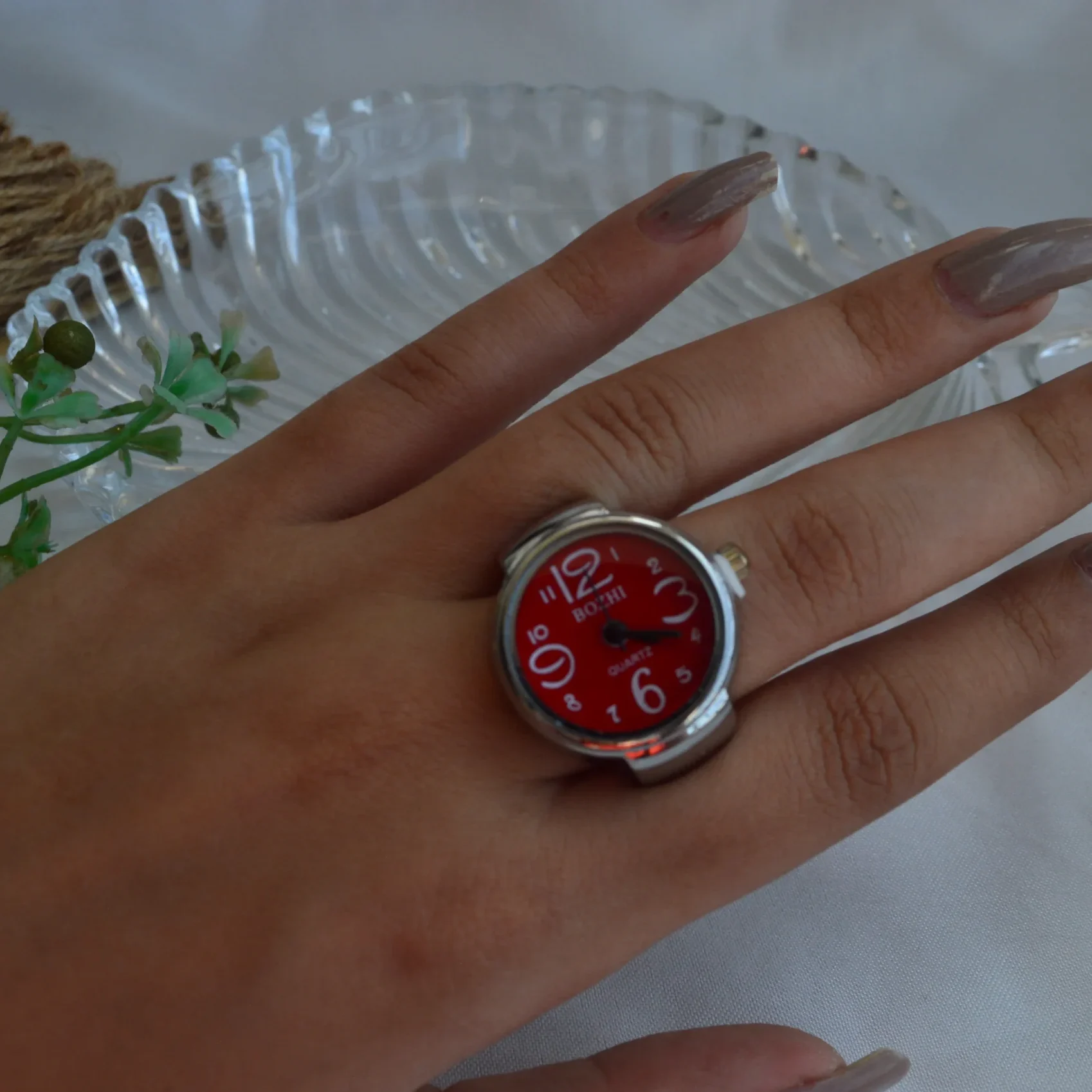 Retro Red Mini Watch Ring