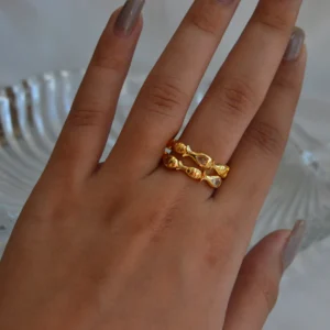 Golden Twist Stack Ring