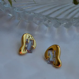 Molten Gold Crystal Studs