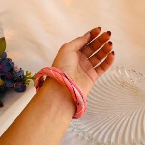 Gulabi wave lac bangle