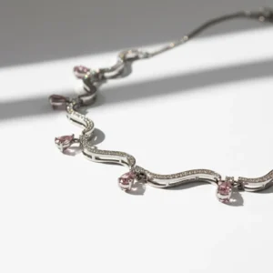 Silver Wave Pearl Necklace