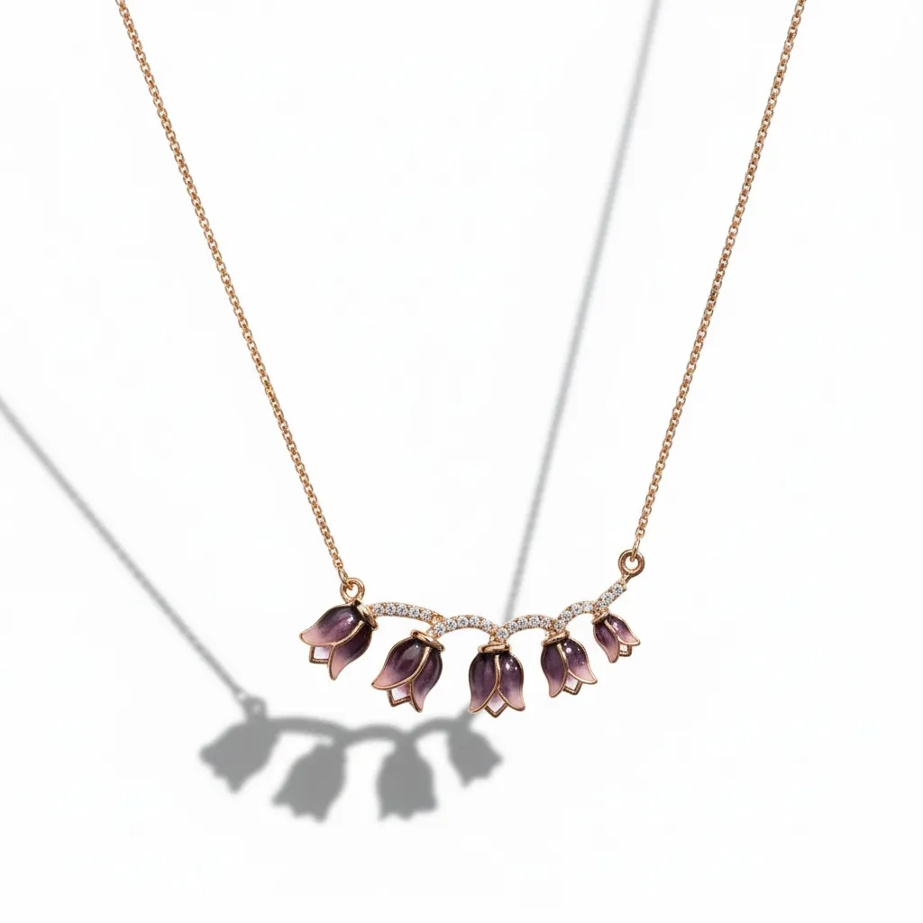 Rose Quartz Charm Bar Necklace