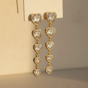 Amour Cascade Heart Drop Earrings