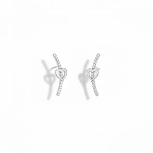 Silver Knot Sparkle Stud Earrings