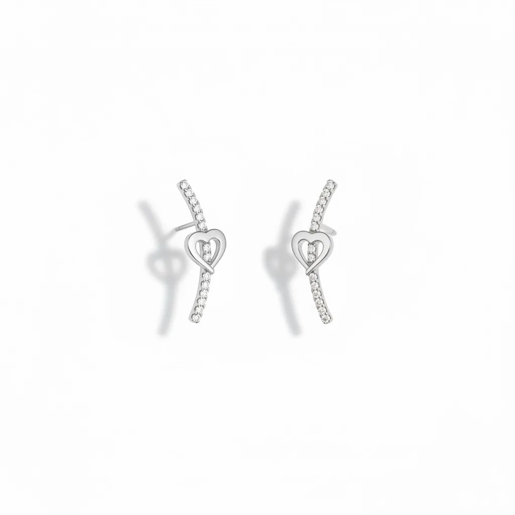 Silver Knot Sparkle Stud Earrings