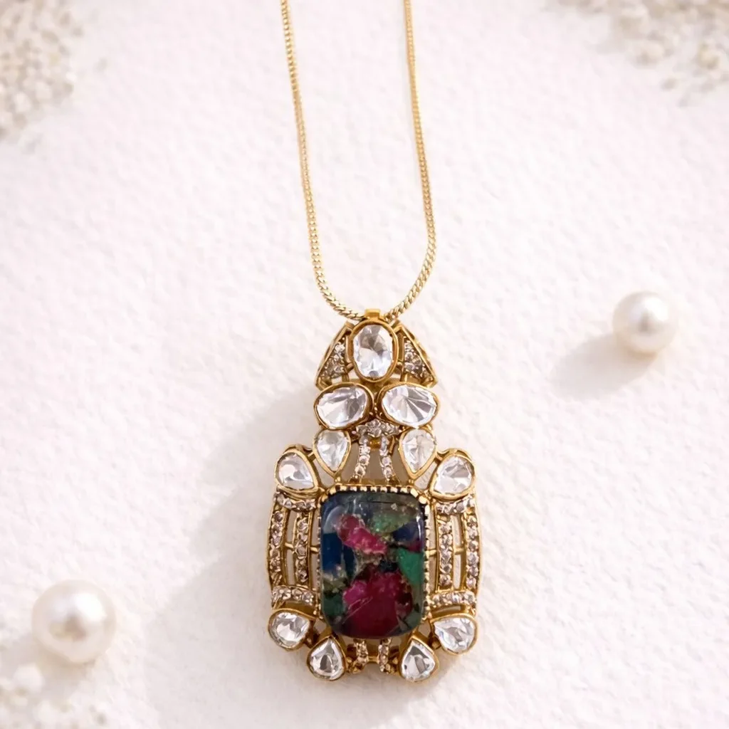 Noor-e-Gul Polki Pendant