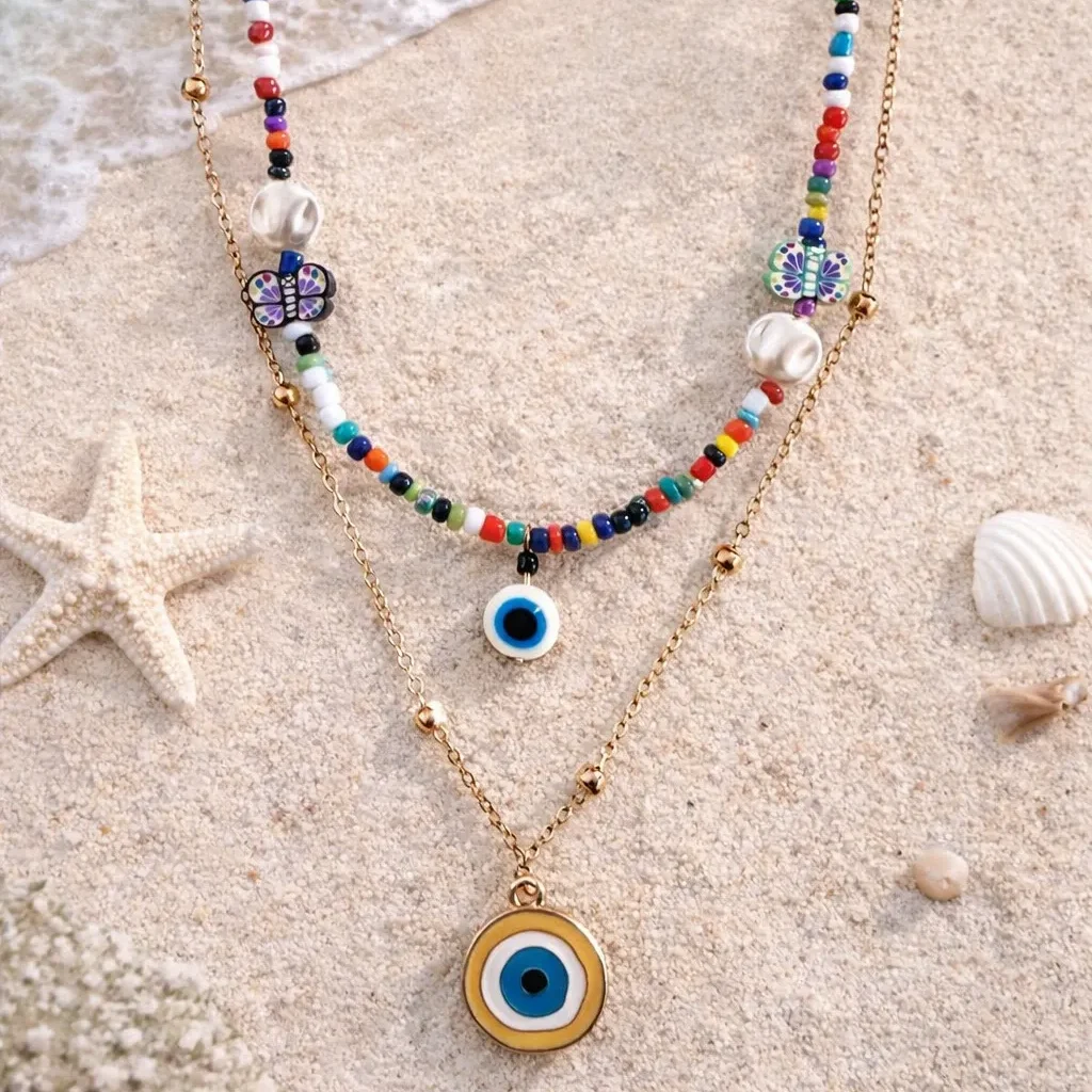 Azure Nazar Layered Necklace