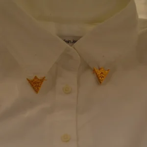 Aurora Triangle Gold Collar Brooch