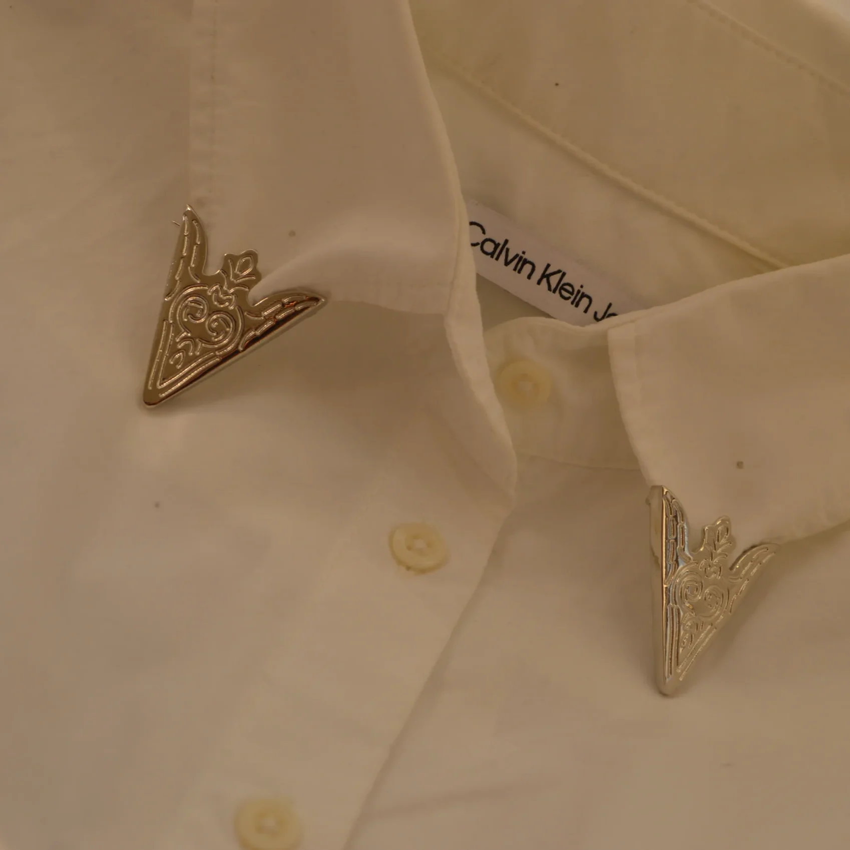 Vintage Crest Triangle Collar Pin