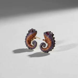 Twilight Seahorse Statement Stud Earrings