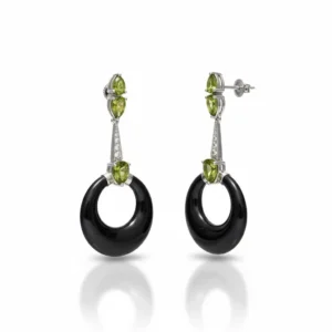 Olive Halo Drop Earrings