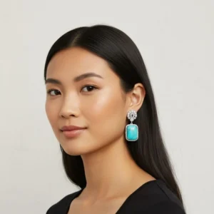Turquoise Aura  Drop Earrings