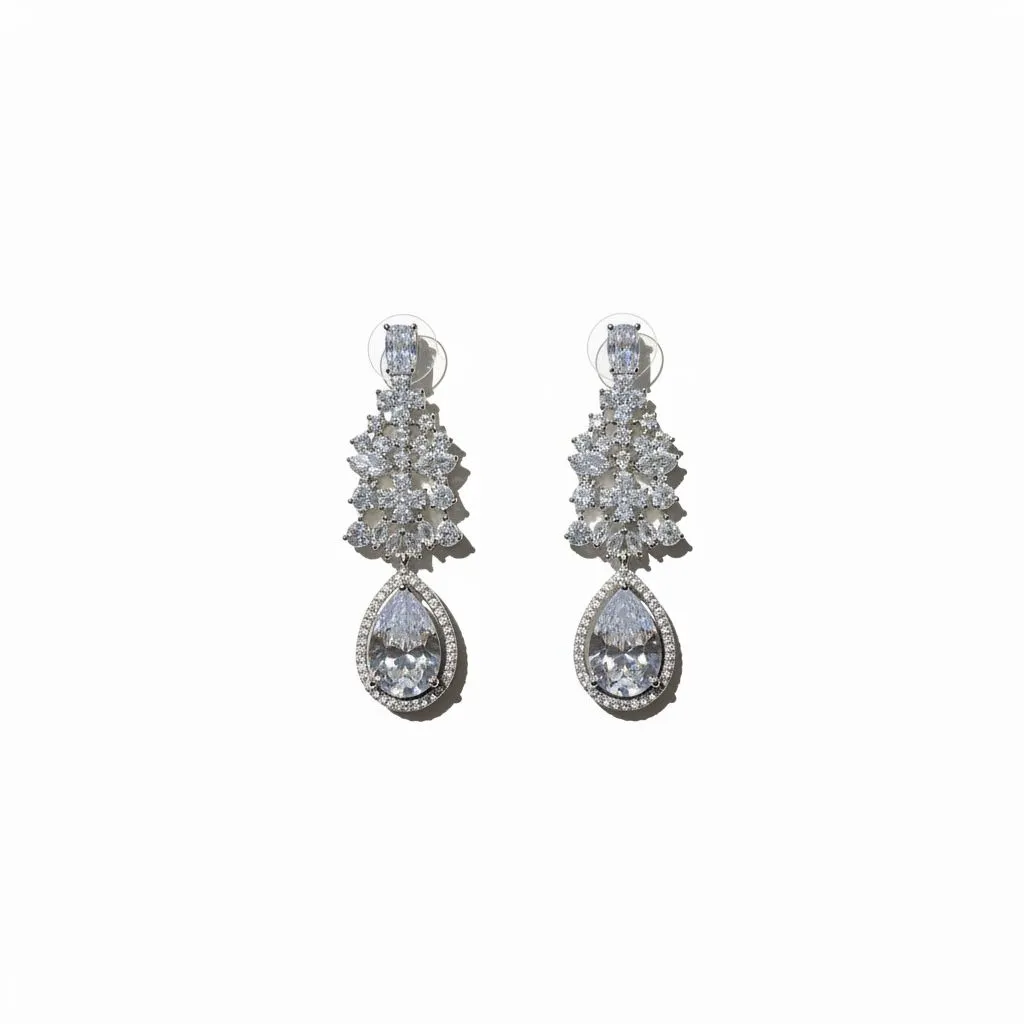 Crystal Bloom Teardrop Earrings