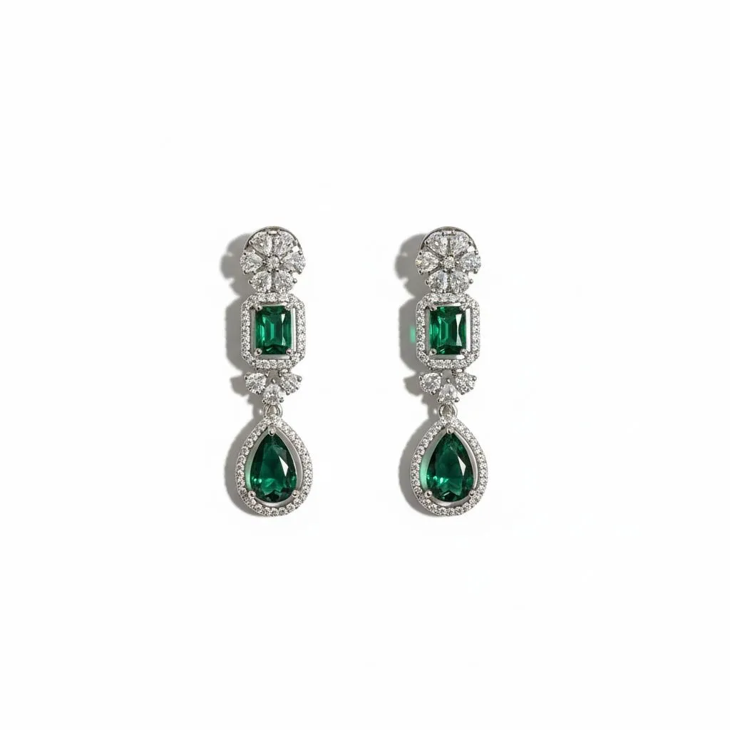 Emerald Grace  Drop Earrings