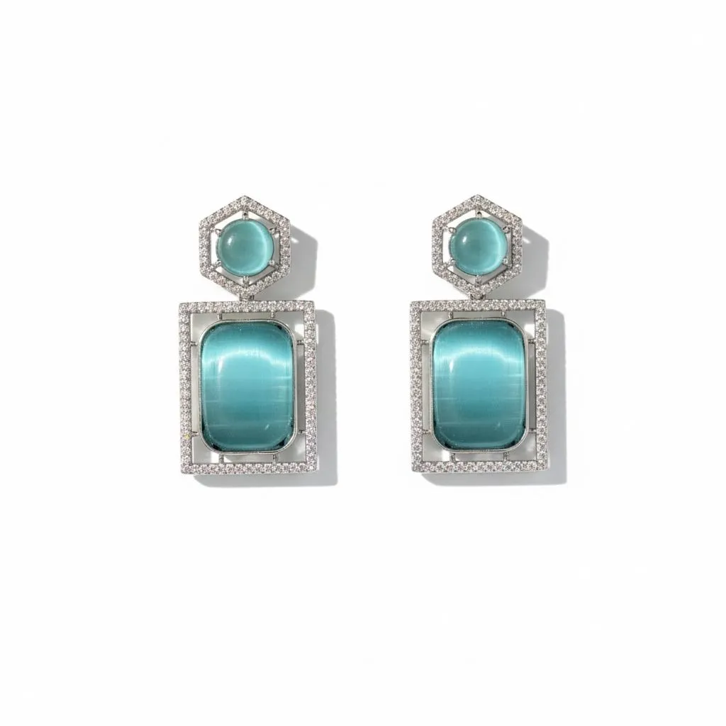 Ocean Frame Turquoise Drop Earrings