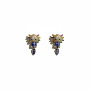 Royal Bee Multi-Stone Stud Earrings