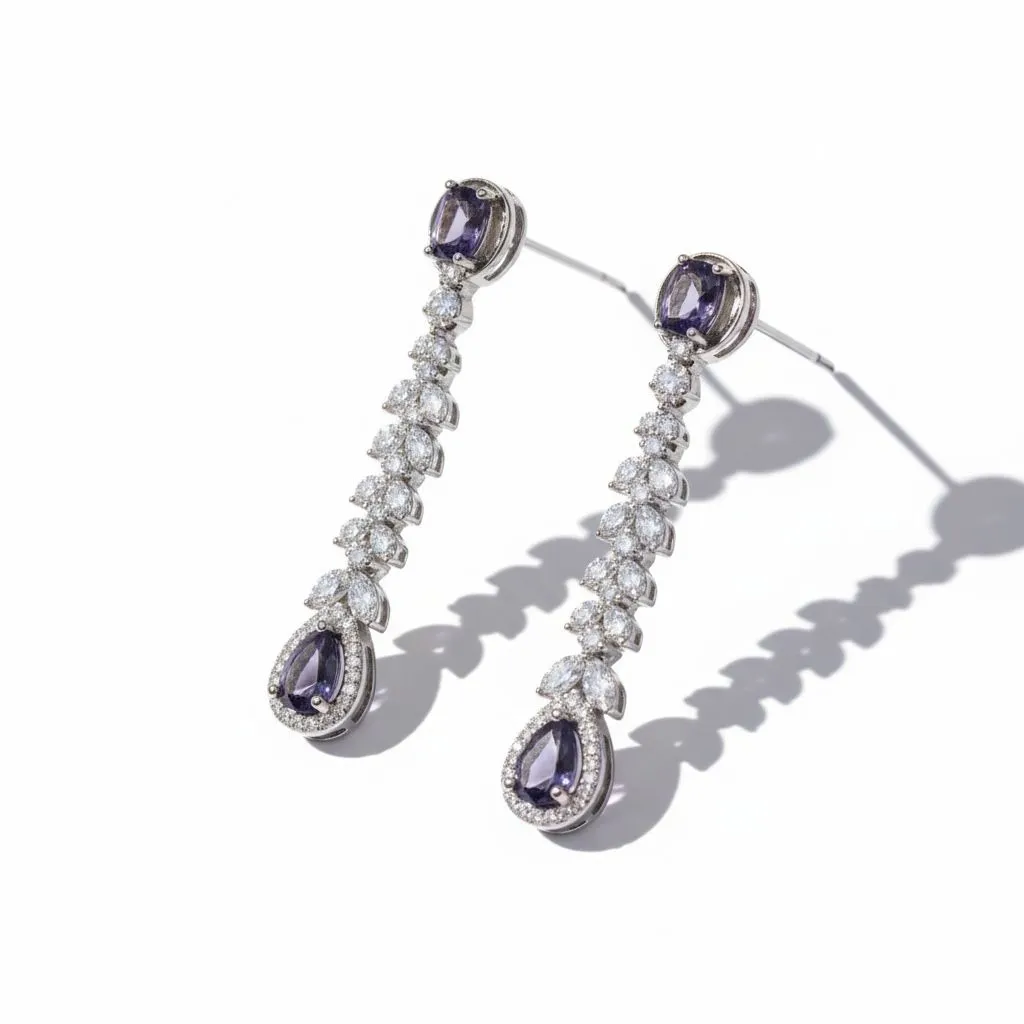 Lavender Cascade Drop Earrings