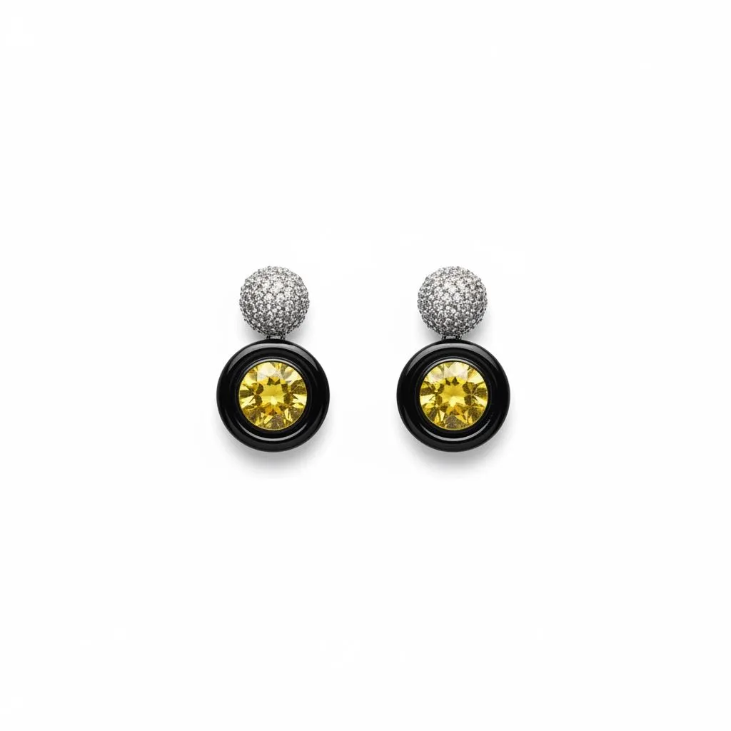 Golden Eclipse Statement Drop Earrings