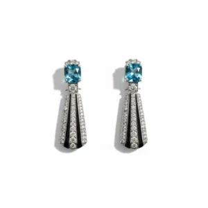 Aqua Radiant Statement Earrings